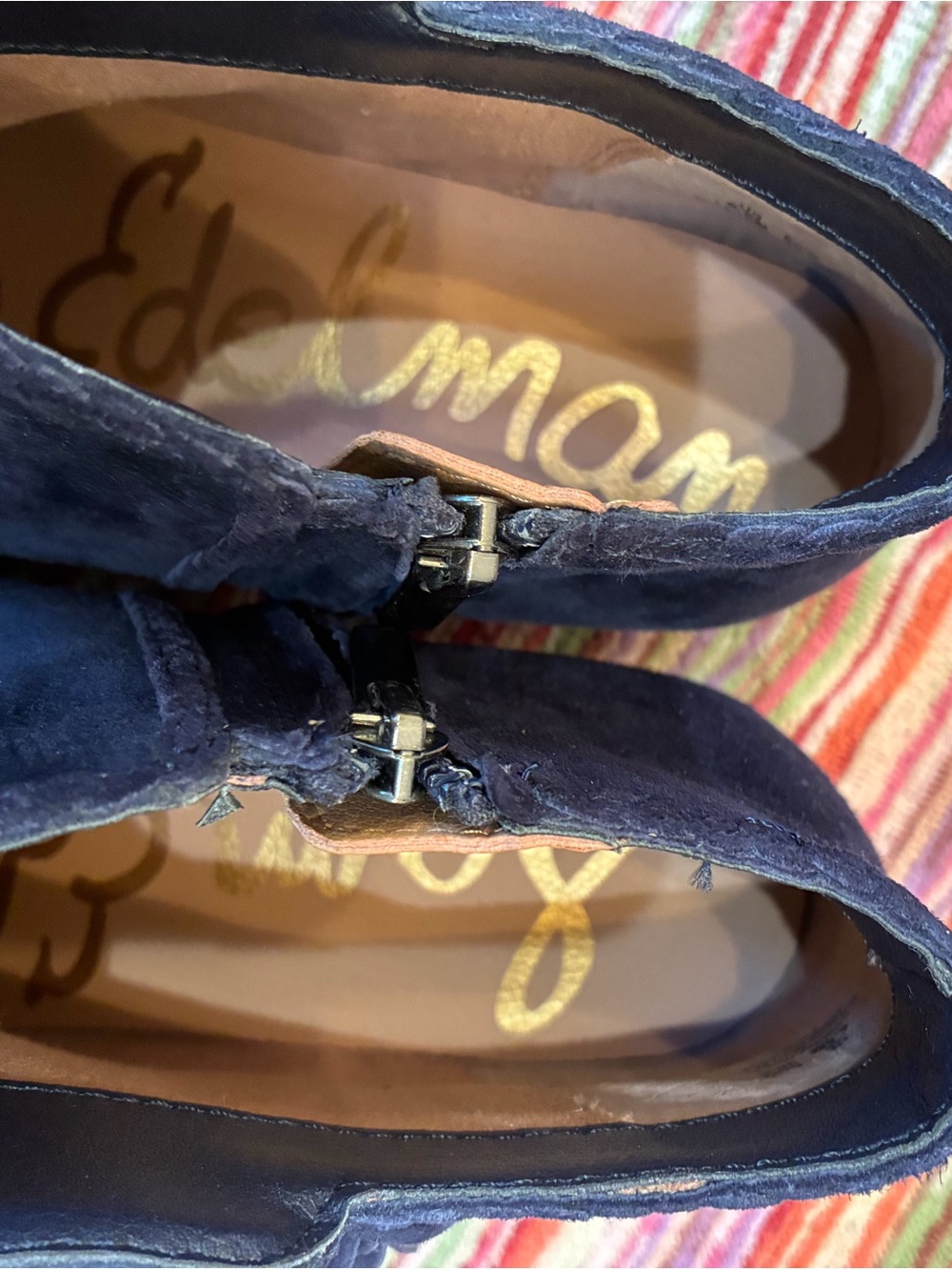 Sam Edelman Navy Suede Tassel Ankle Booties - Picture 6 of 6